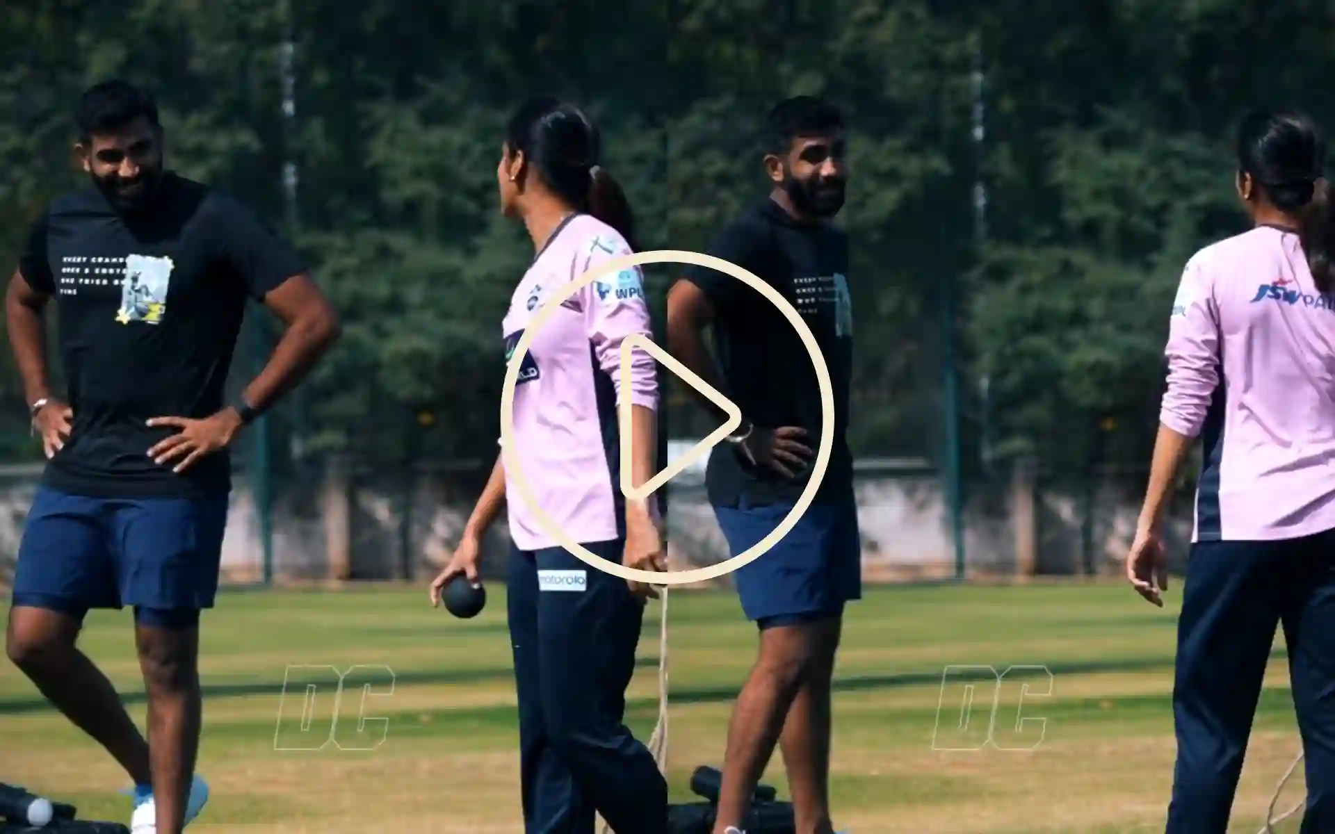 DC-MI Crossover: Jemimah Rodrigues Meets Jasprit Bumrah In Training Session